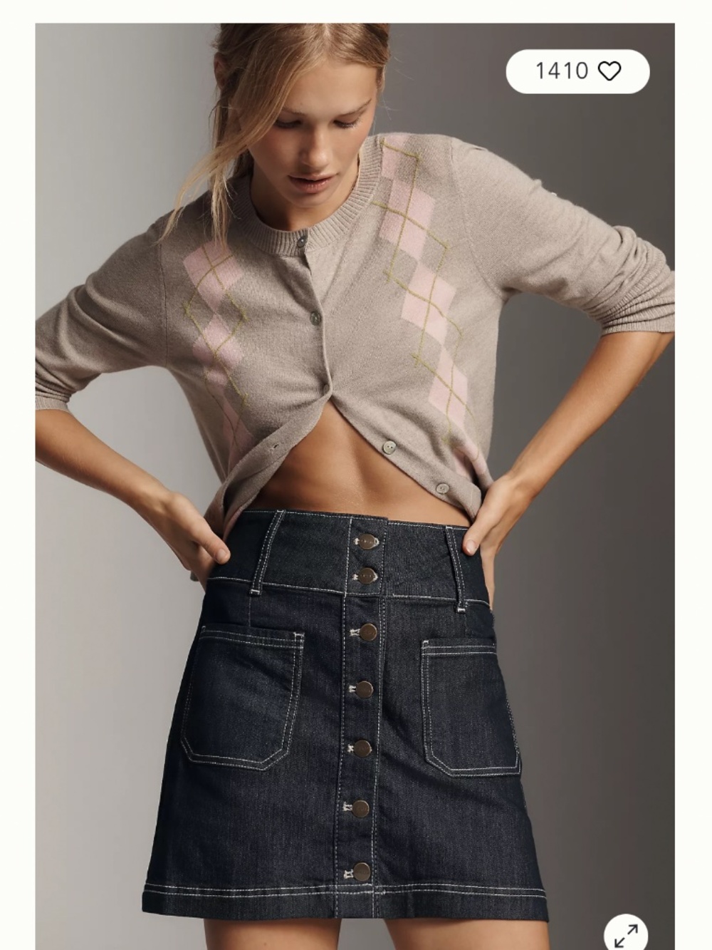 Pilcro button up denim skirt